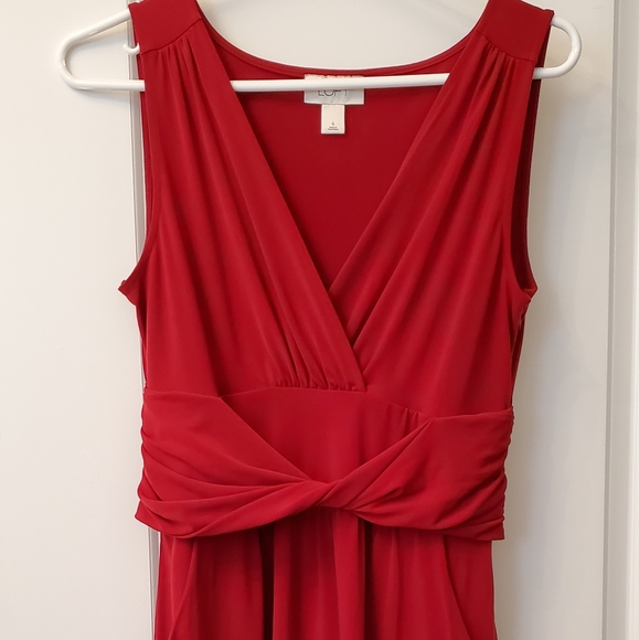 Ann Taylor Loft classy red work dress WITH POCKETS - Picture 4 of 4